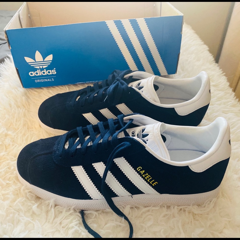 Adidas Navy Gazelle Tennis Shoes
